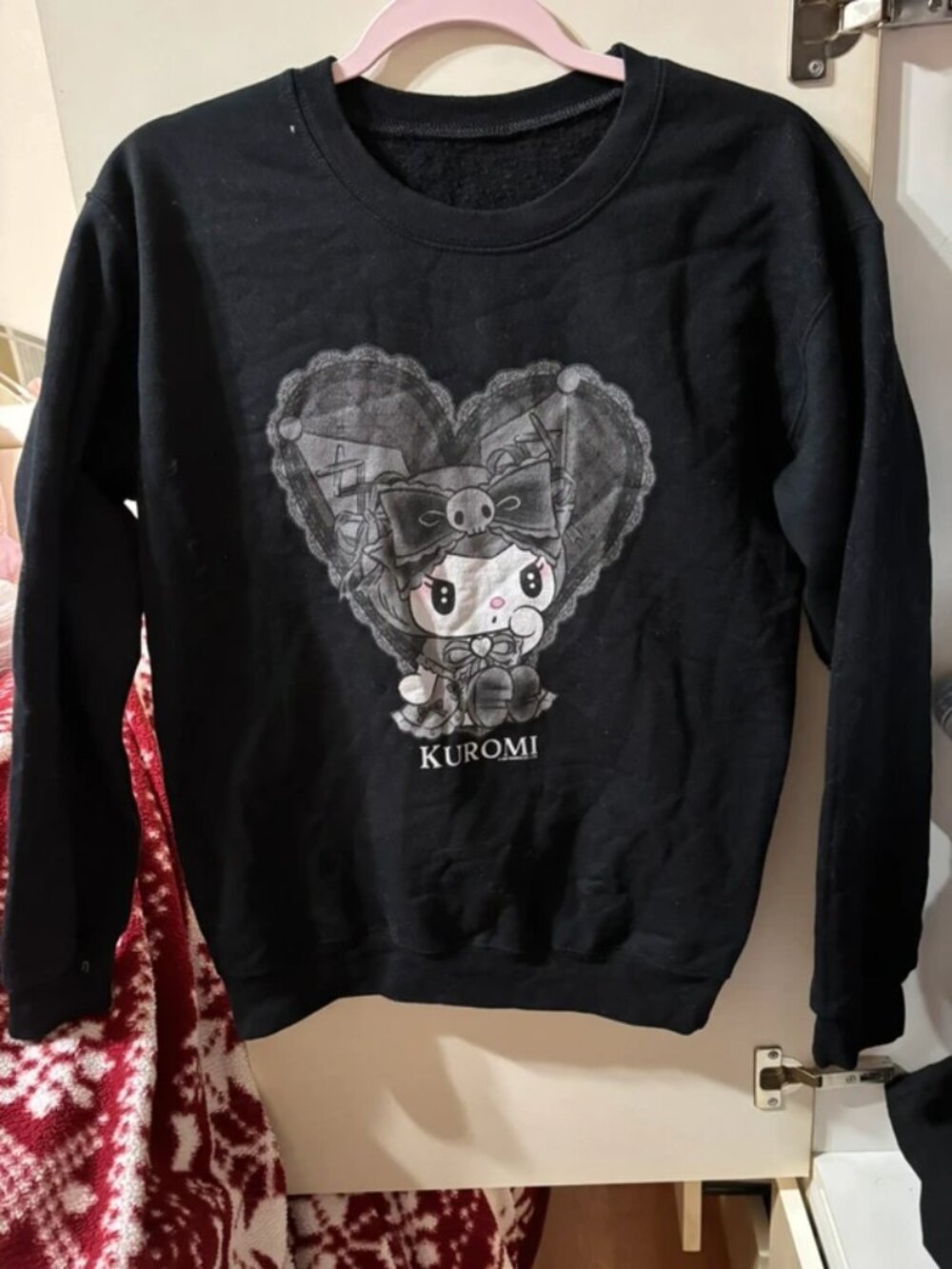 Women’s Kuromi Lacey Black Heart Sweatshirt